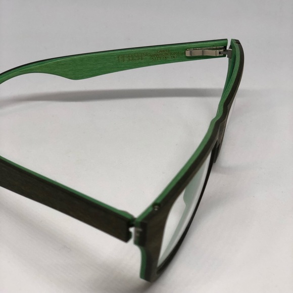 FEB31st Green Wood Eyeglasses w/case // 52 18 140 - Picture 6 of 7